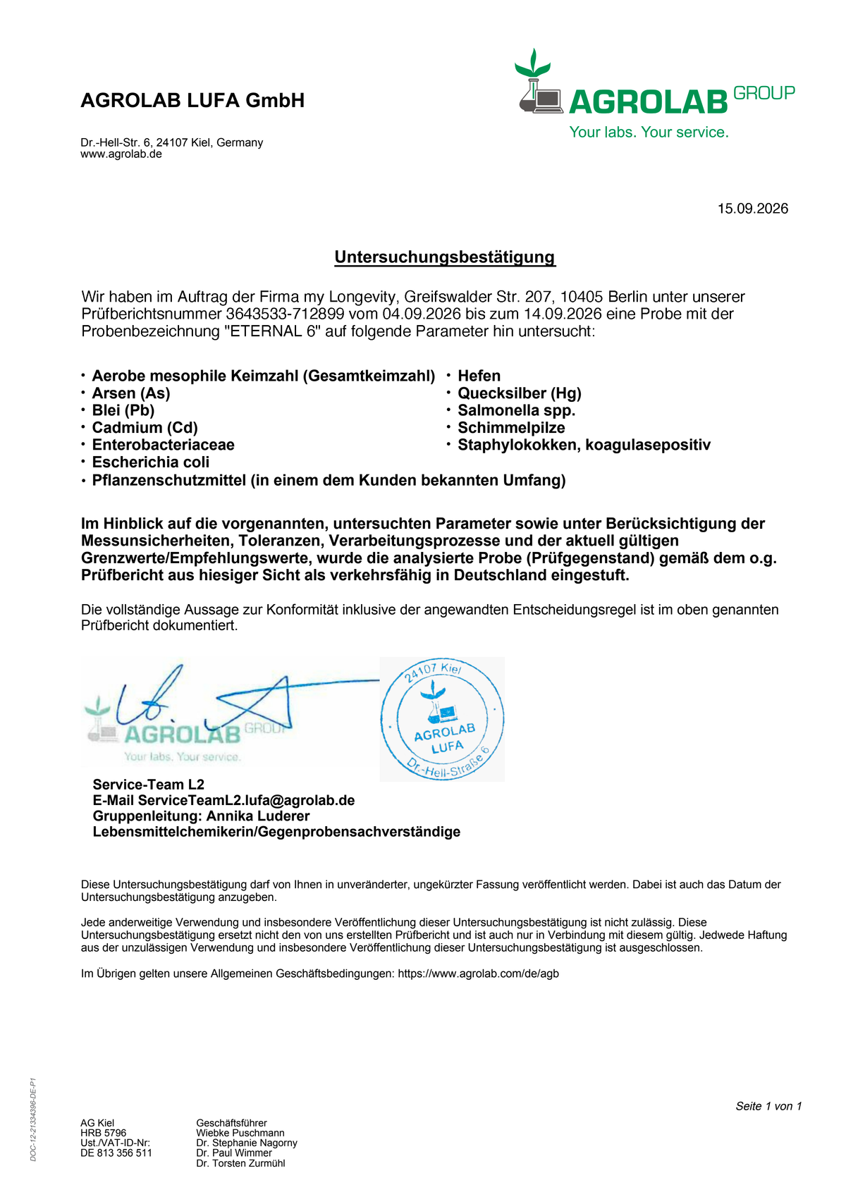 Certificado de análisis